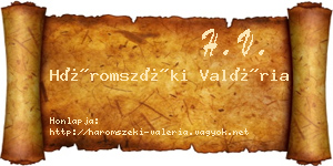 Háromszéki Valéria névjegykártya